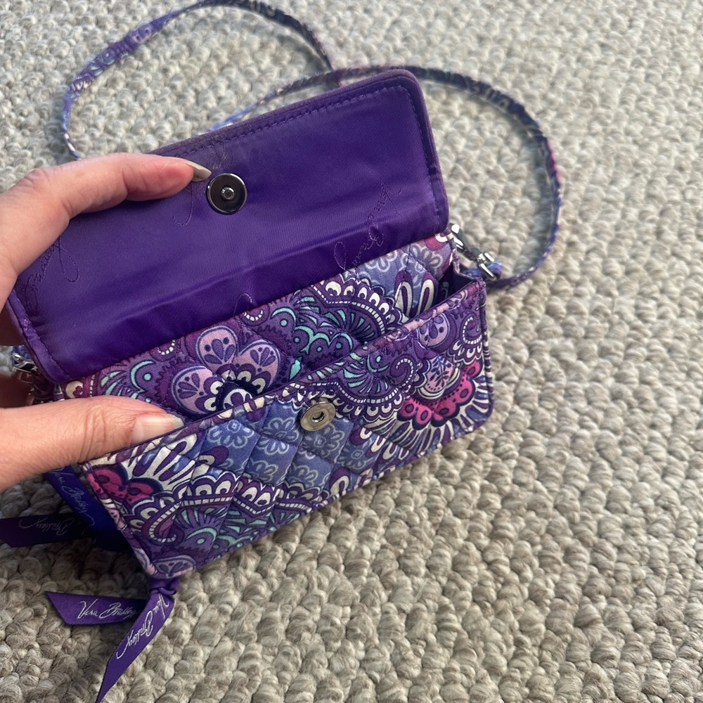 Vera Bradley Lilac Tapestry Crossbody/Wristlet Bag - Picture 3 of 13